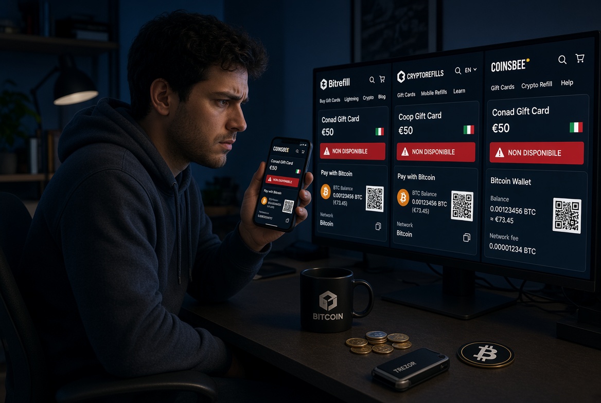 Bitrefill, Cryptorefills e Coinsbee problemi sulle gift card
